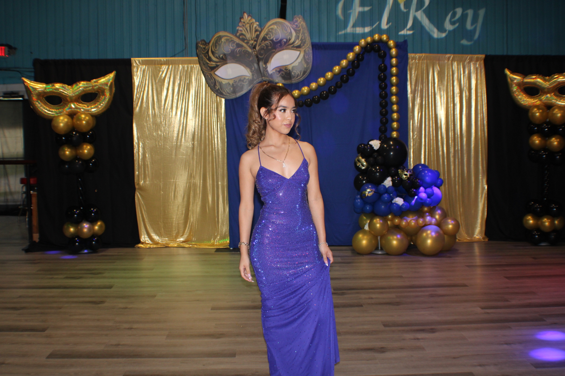 Model on the runway at the Styled for Success Prom Style Show in Lockhart, Texas