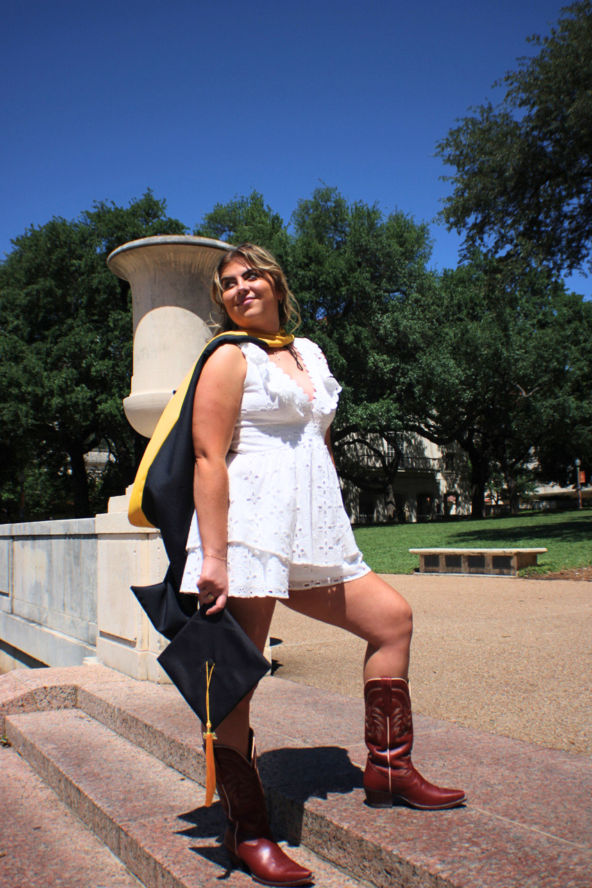 Graduation portrait session photographed on location in Central Texas