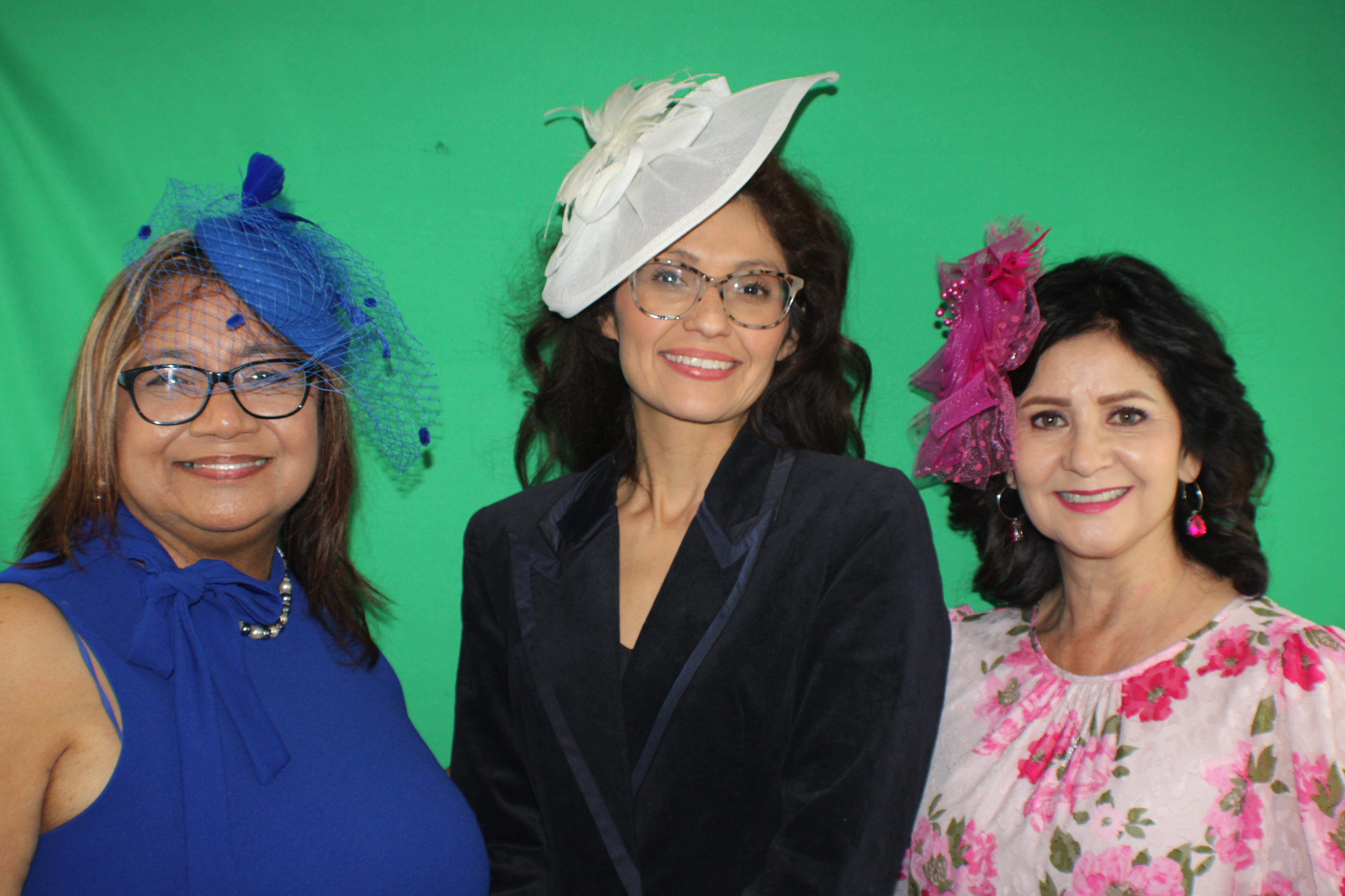 Green screen studio portrait session in progress at Royal DaViNE Media