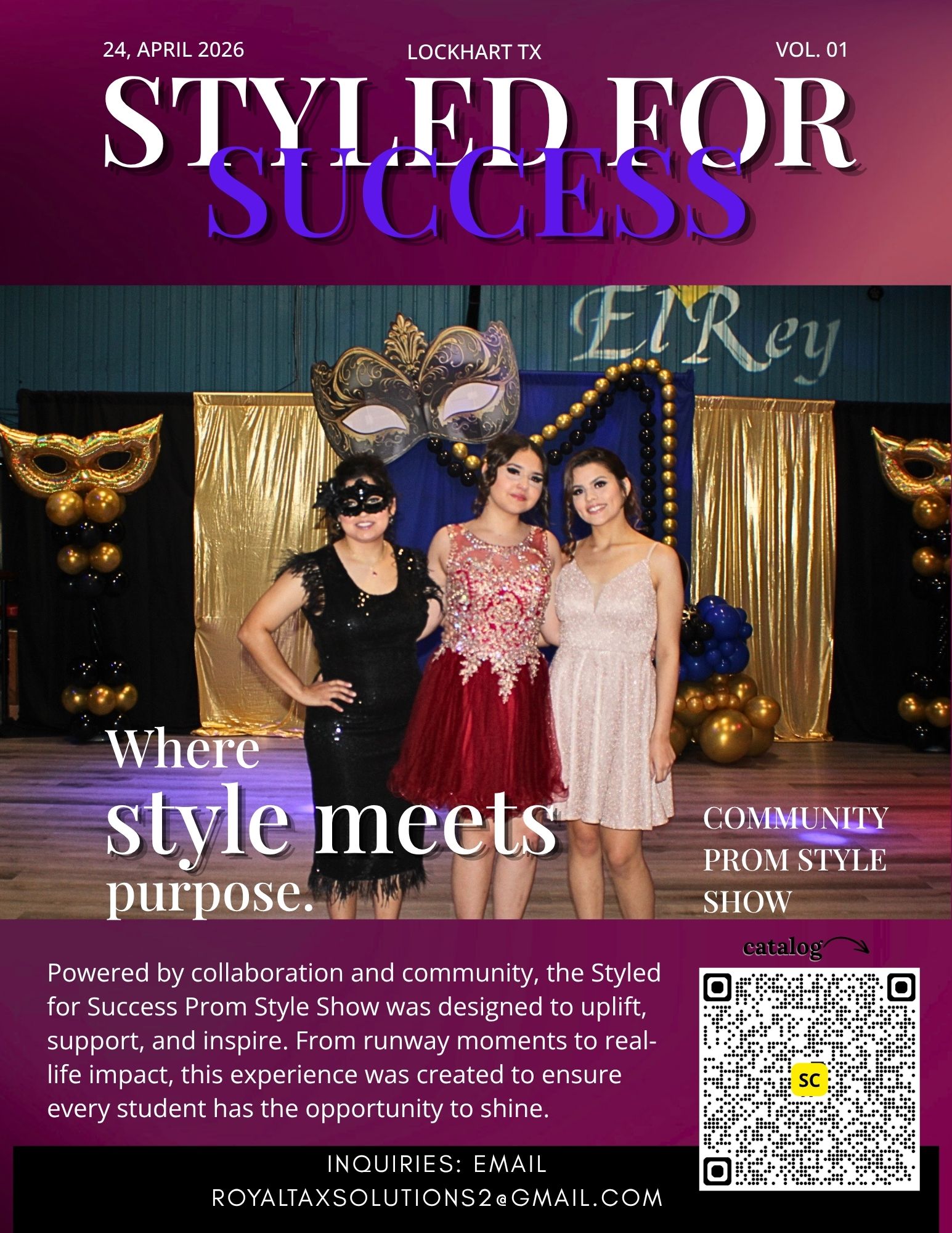 Styled for Success prom style show campaign cover graphic designed for social media