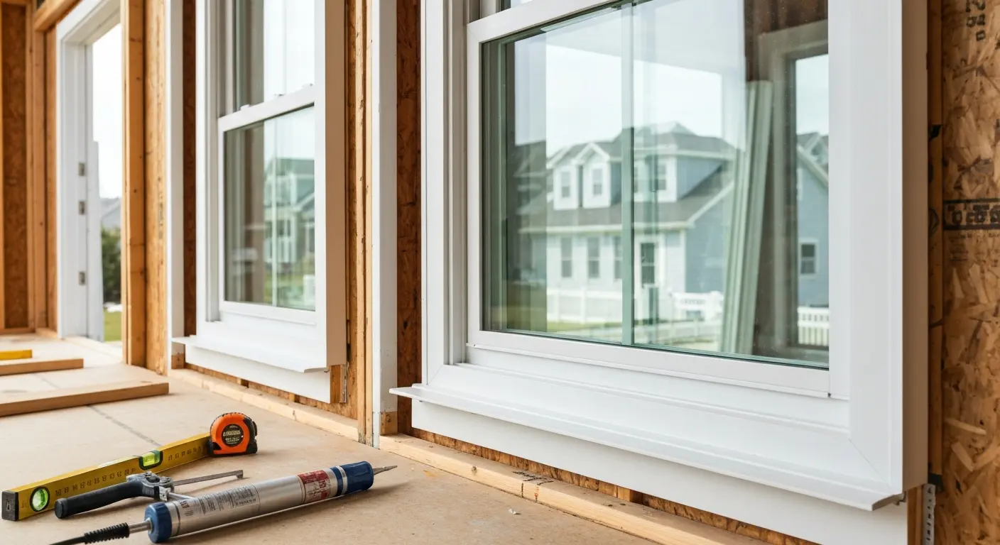 Custom window installation in new build