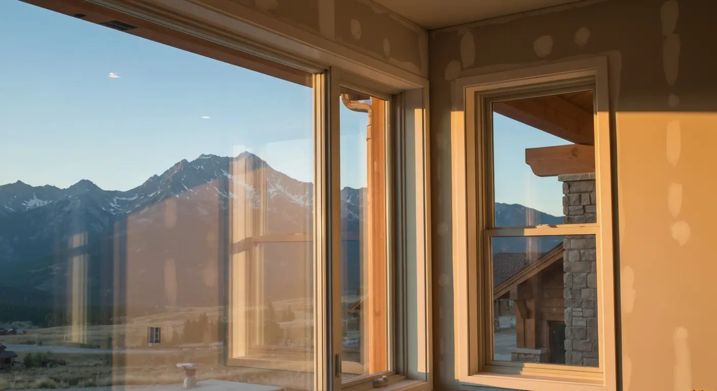 Sunrise Creek mountain view window installation