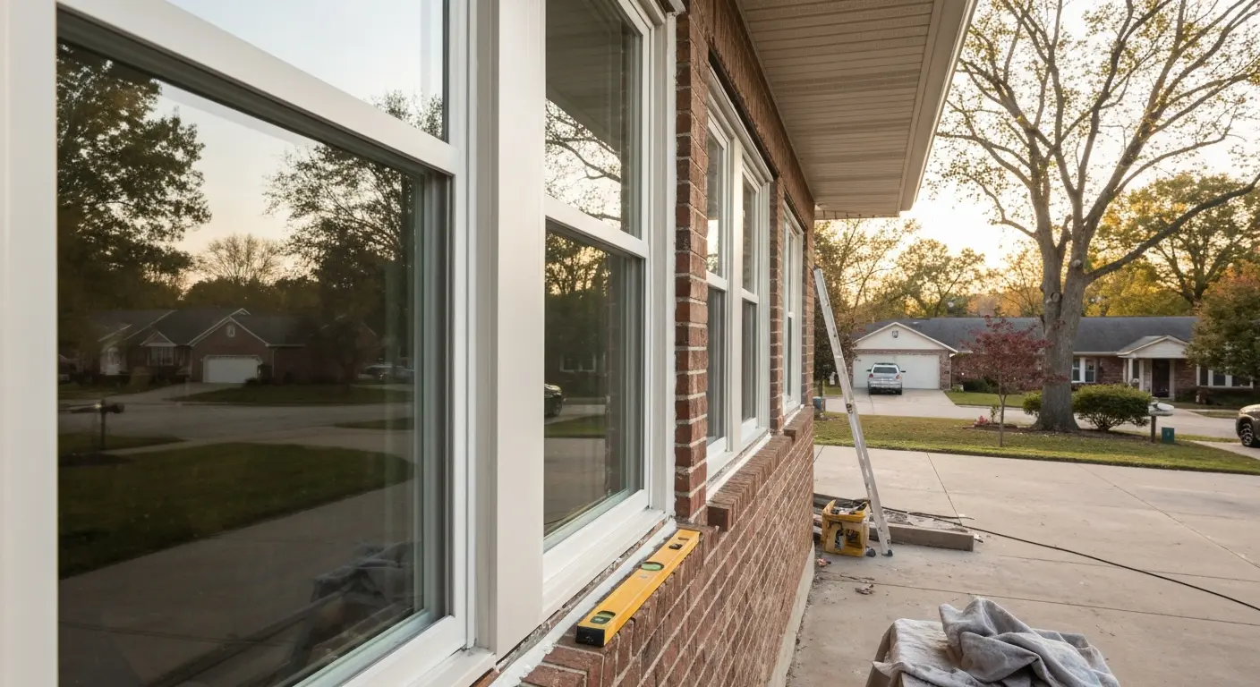 Vinyl window installation in Lakewood home