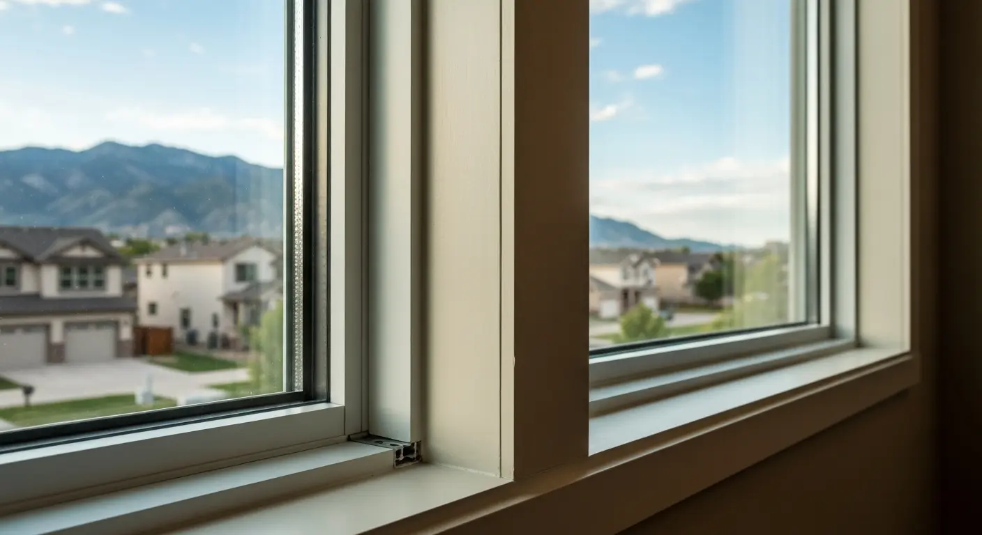 Fiberglass window frame closeup