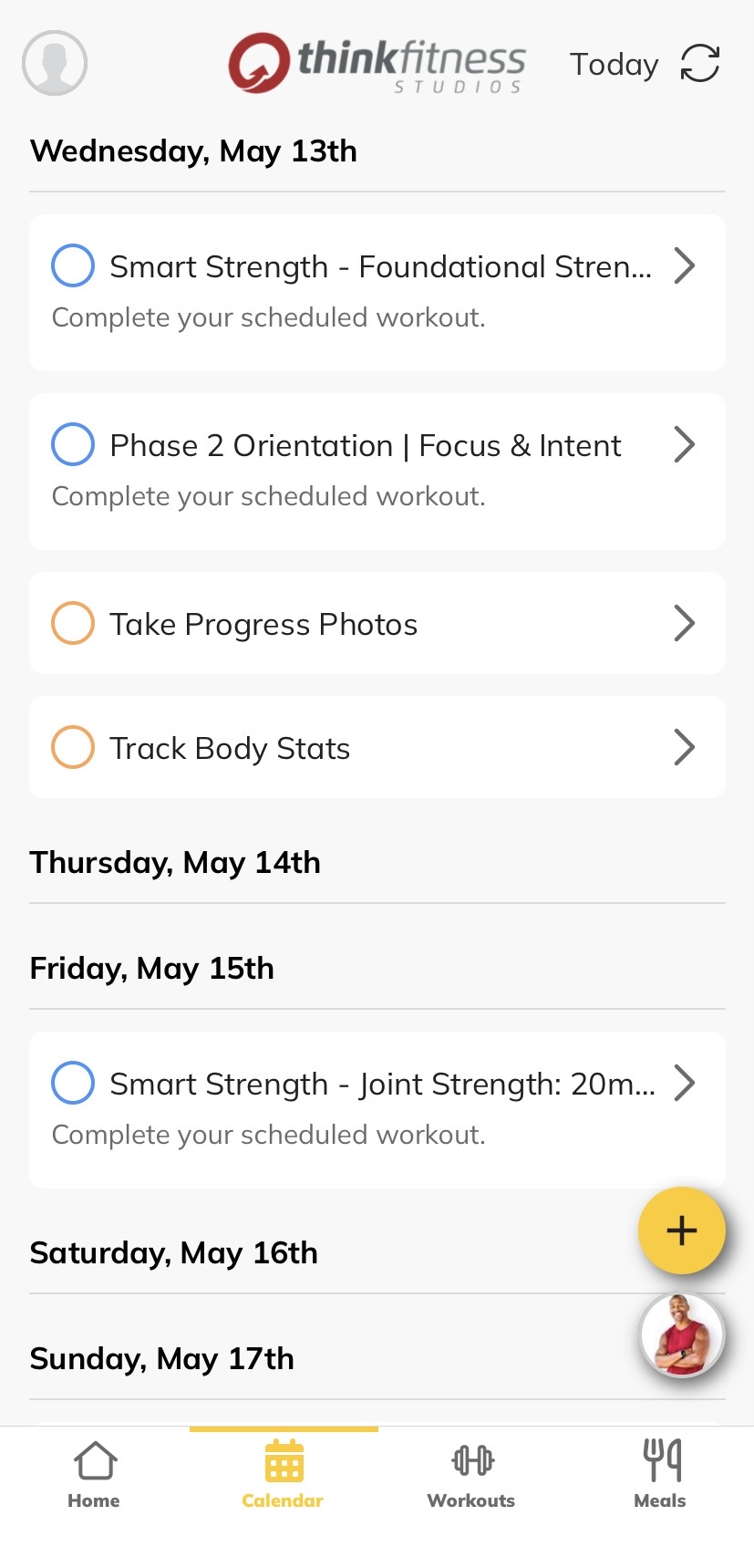 App — daily calendar schedule