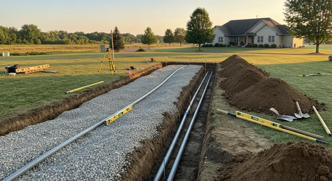 Drain field installation