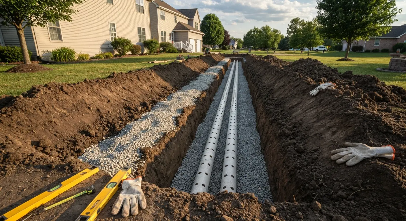 New drain field installation