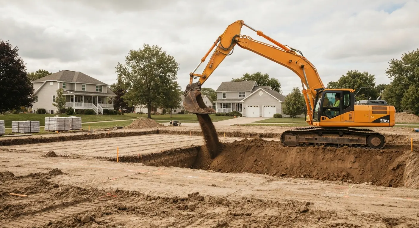Excavation equipment on-site