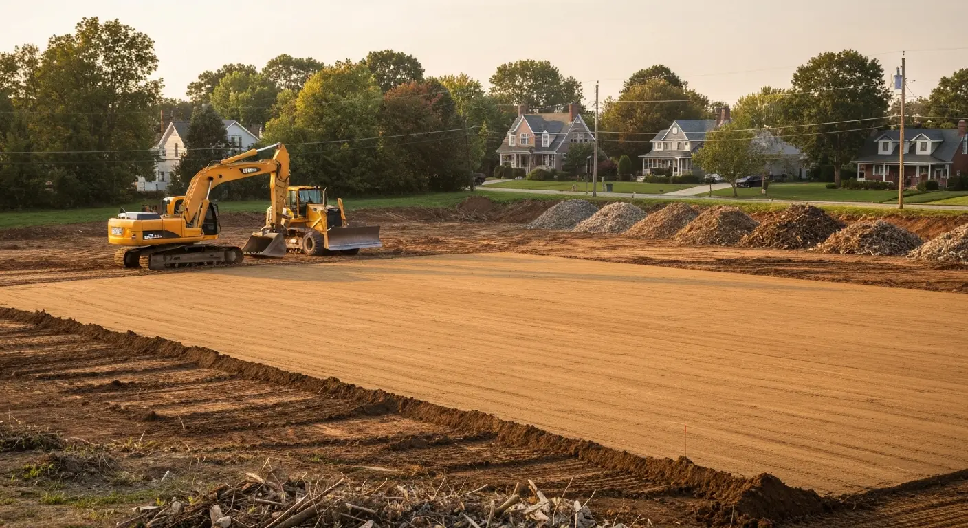Site excavation and clearing