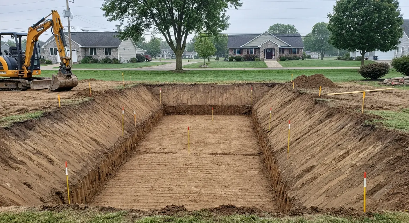 Foundation excavation in Oxford Michigan