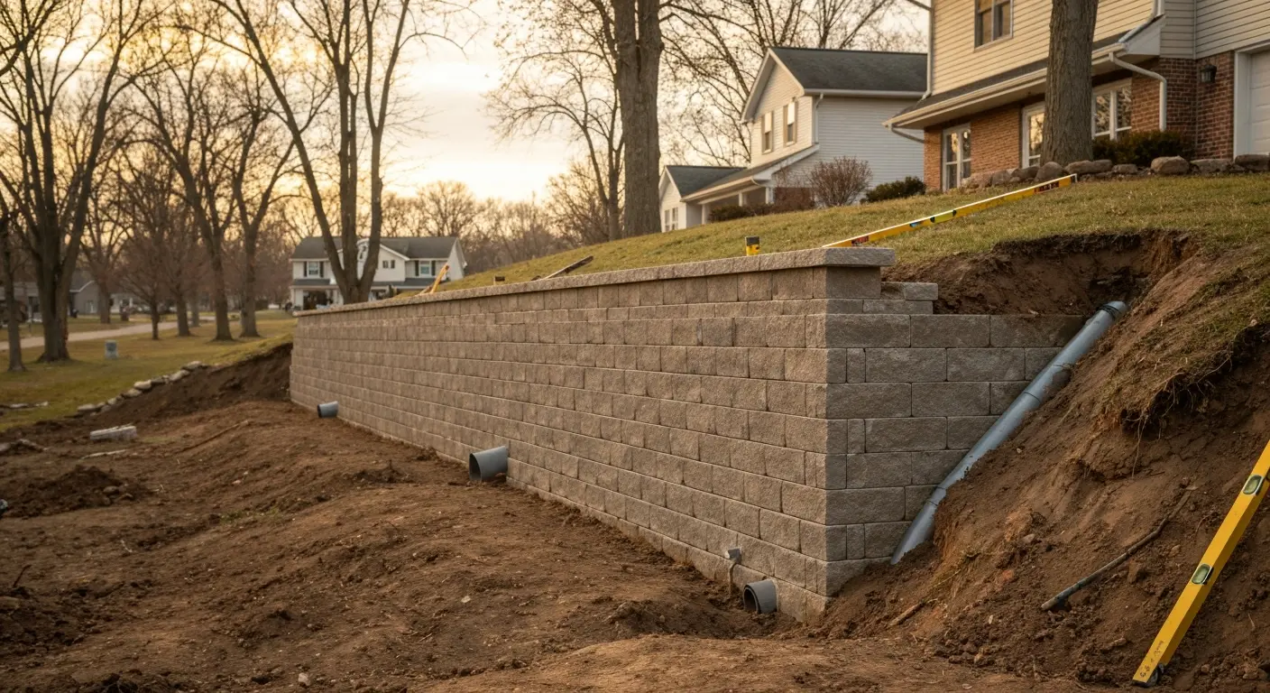 Retaining wall on residential property