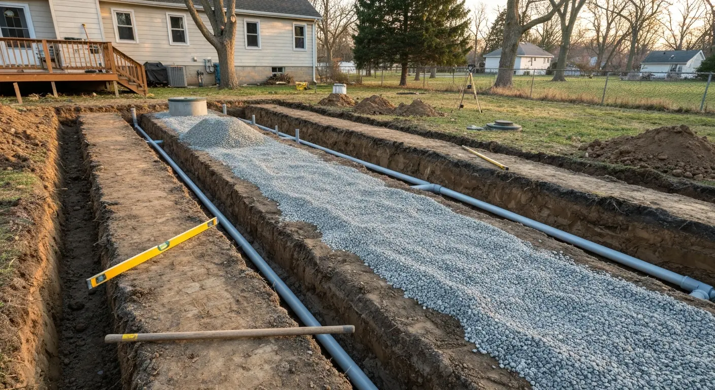 Drain field installation
