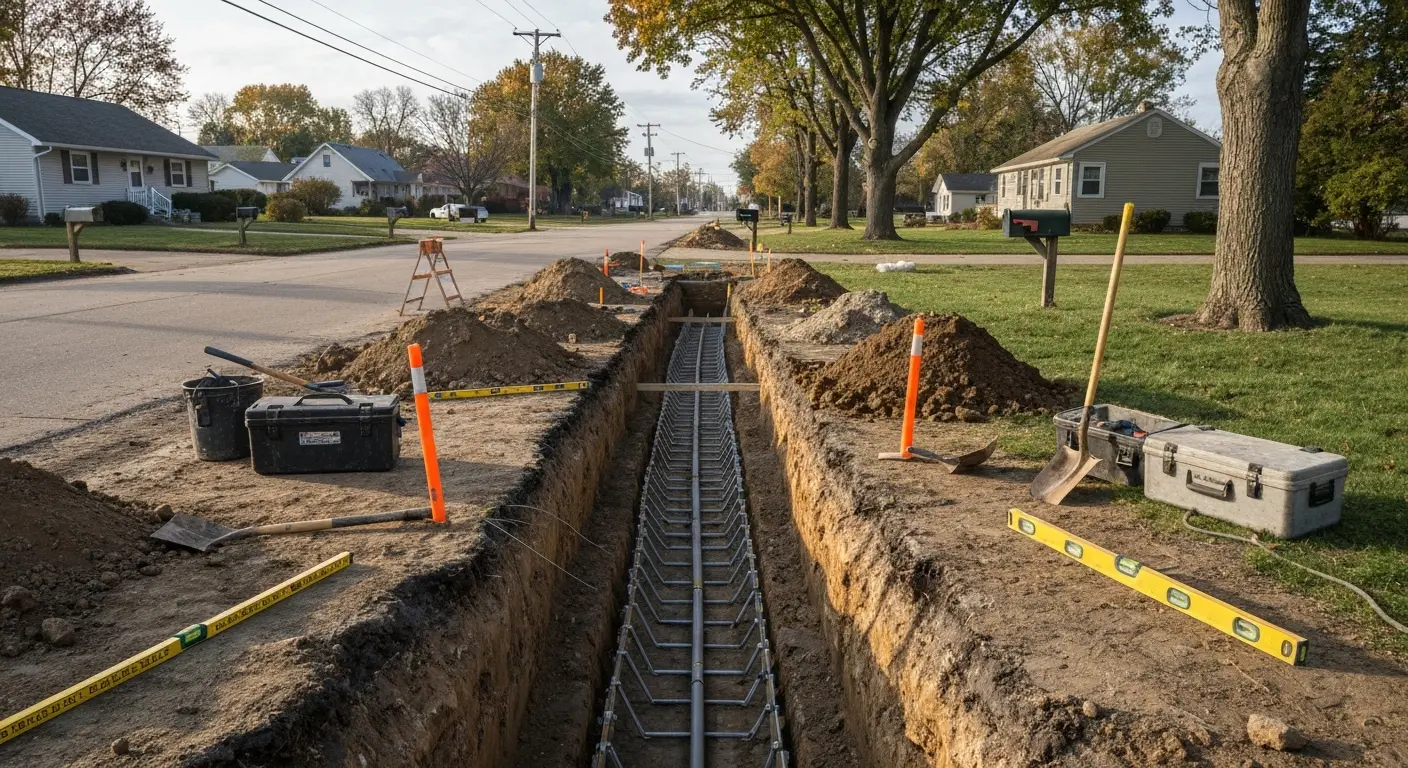 Utility trench installation