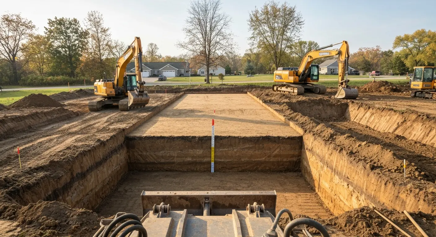 Site excavation in Commerce Township