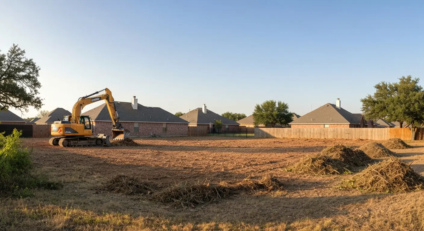 Land clearing equipment at work