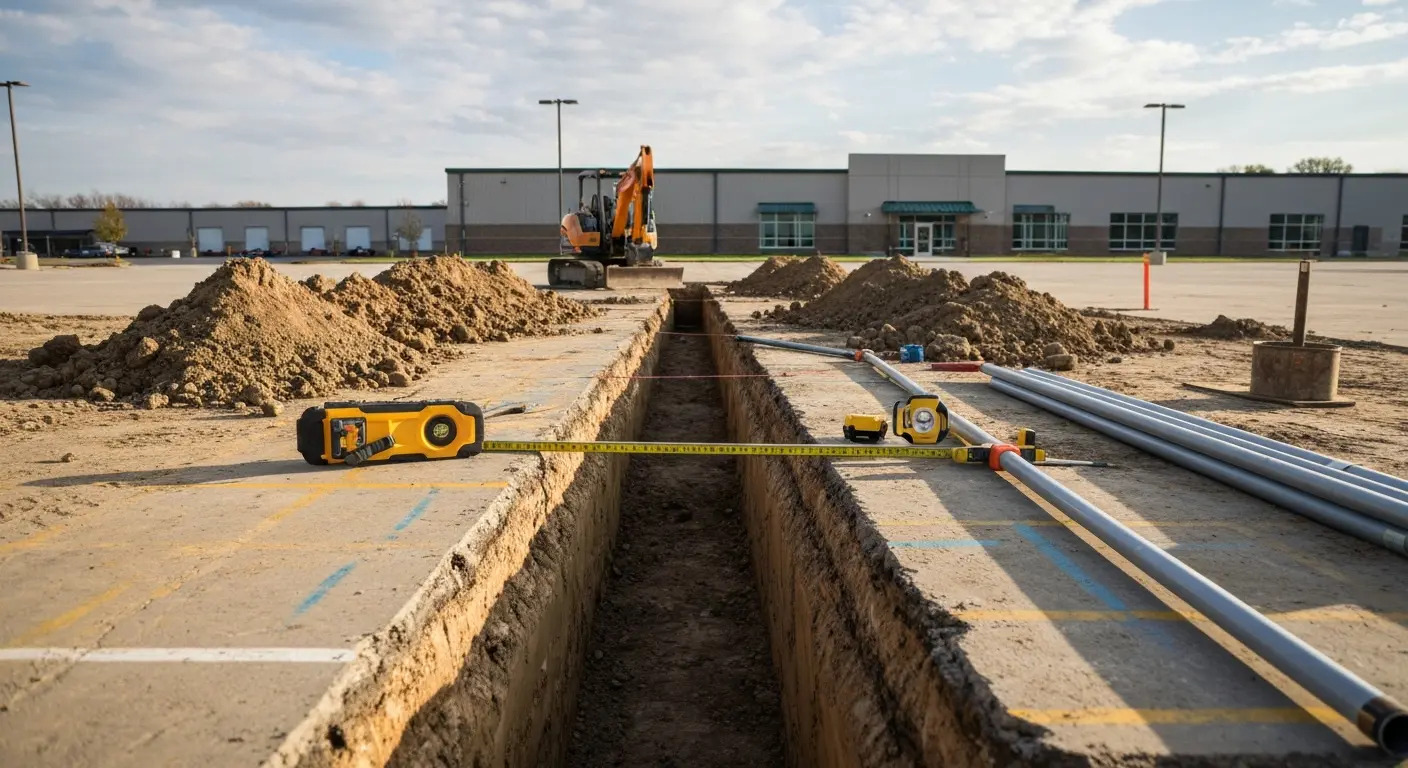 Gas line trenching preparation