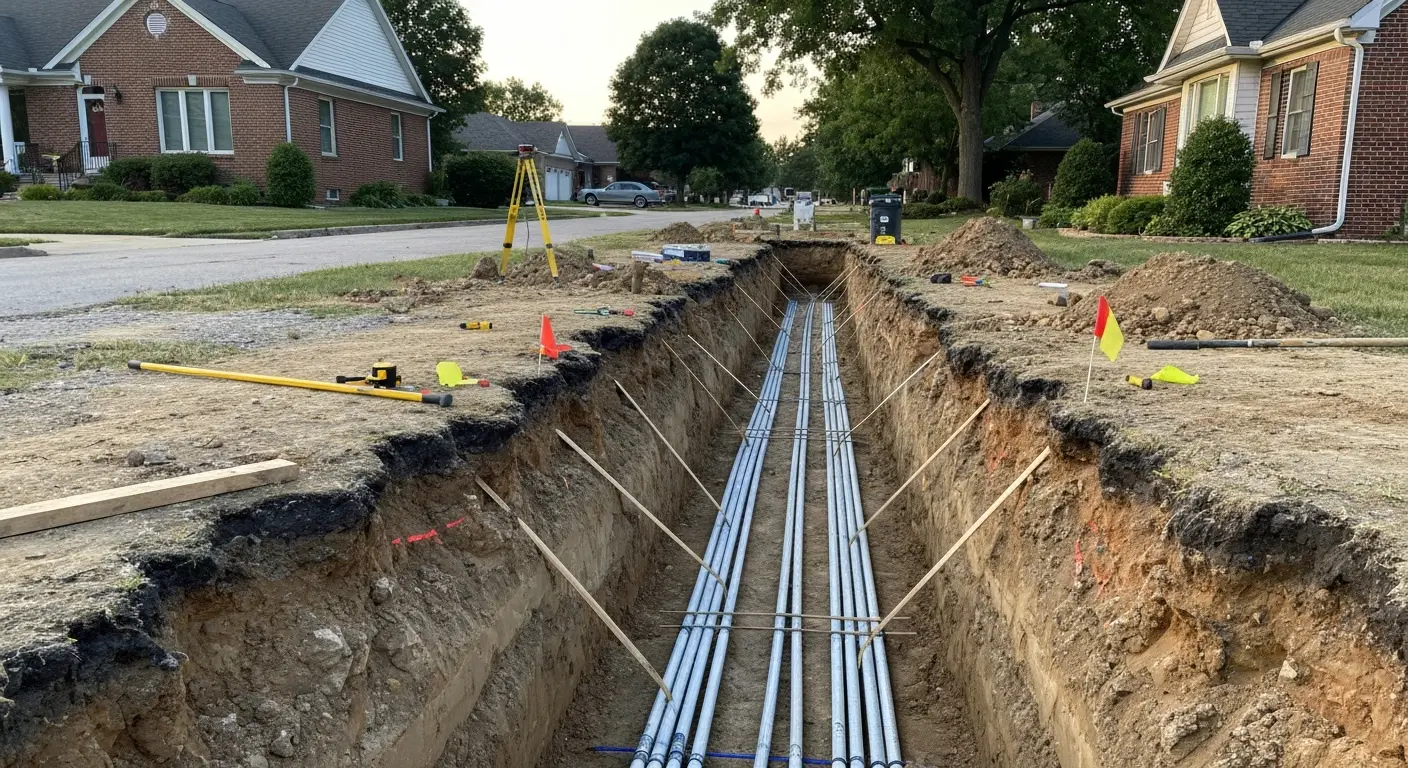 Trenching for utilities