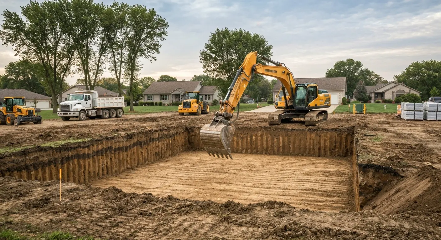 Site excavation work in New Hudson