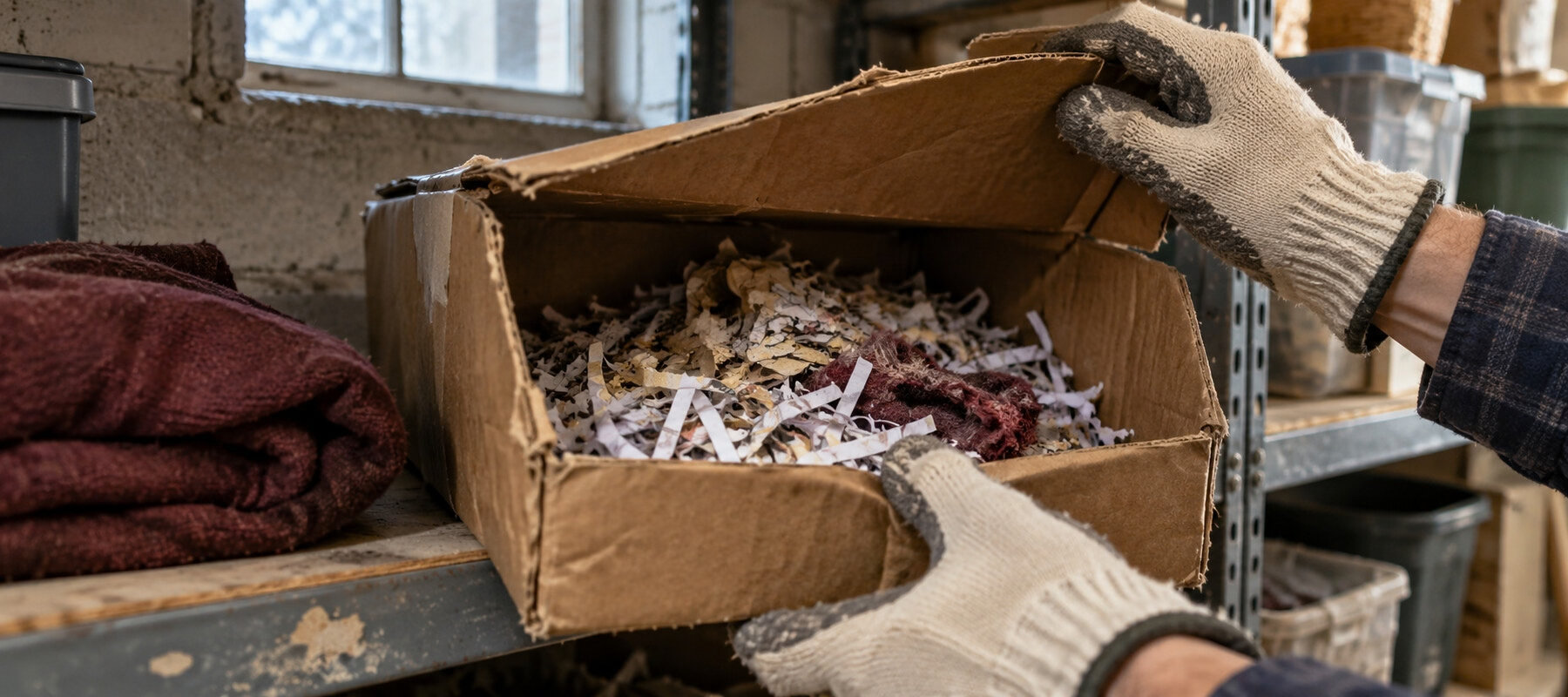 Check for Nesting Material for fall pest prevention
