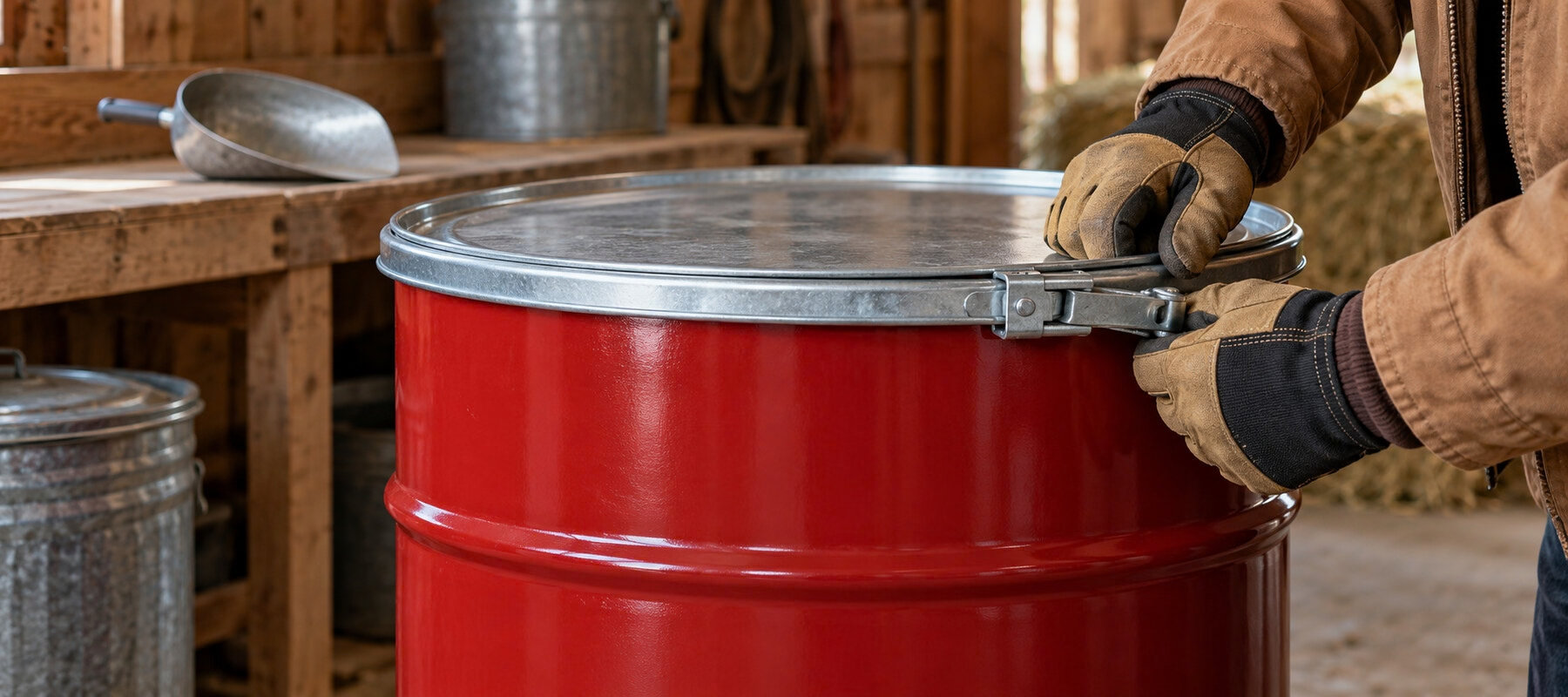 Secure Feed Drums for fall pest prevention