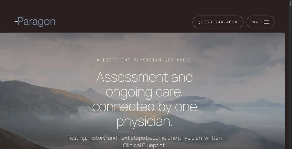 Paragon Total Wellness's live physician-led assessment funnel