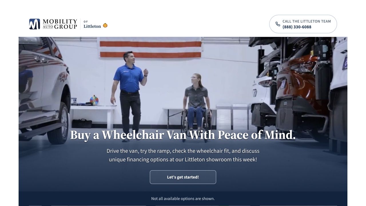 Mobility Auto's live wheelchair van fit and funding funnel