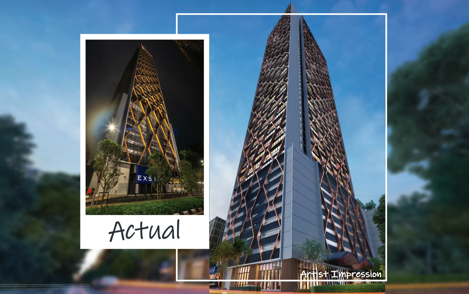Actual versus artist impression facade workmanship comparison