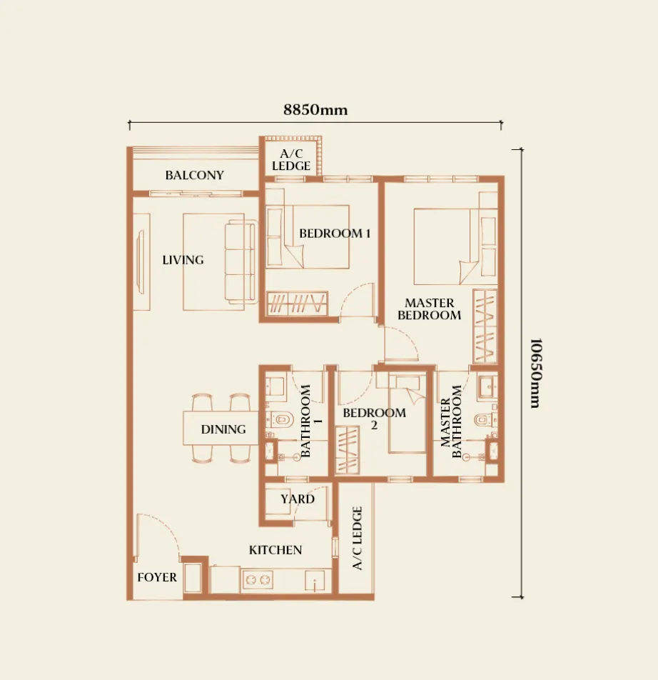 Type E Causewayz Square floor plan
