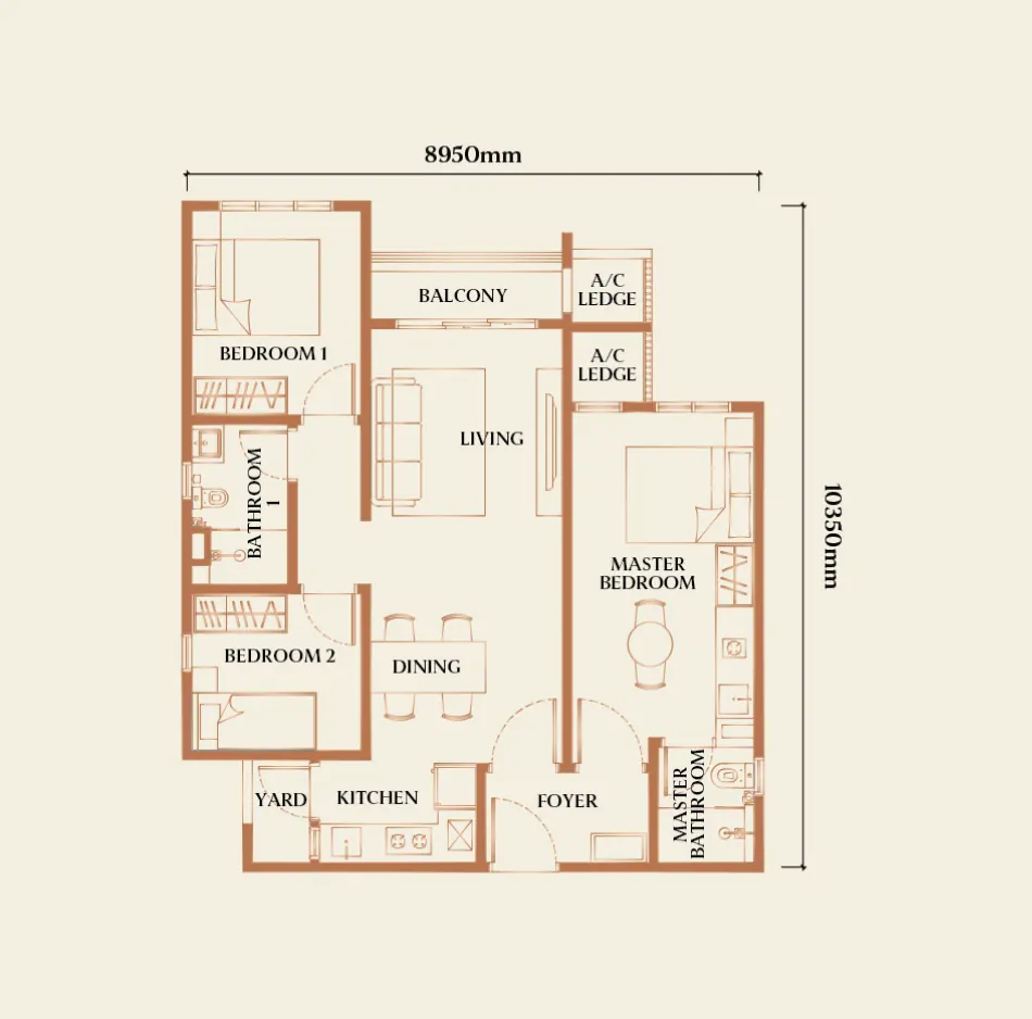Type F Causewayz Square floor plan