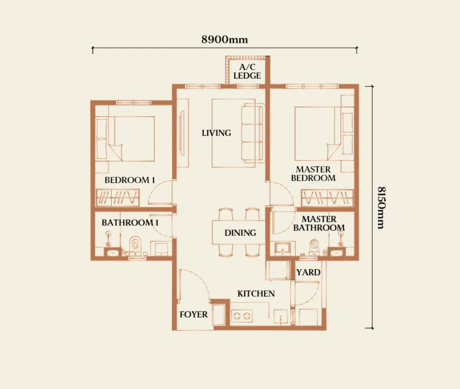 Type D2 Causewayz Square floor plan