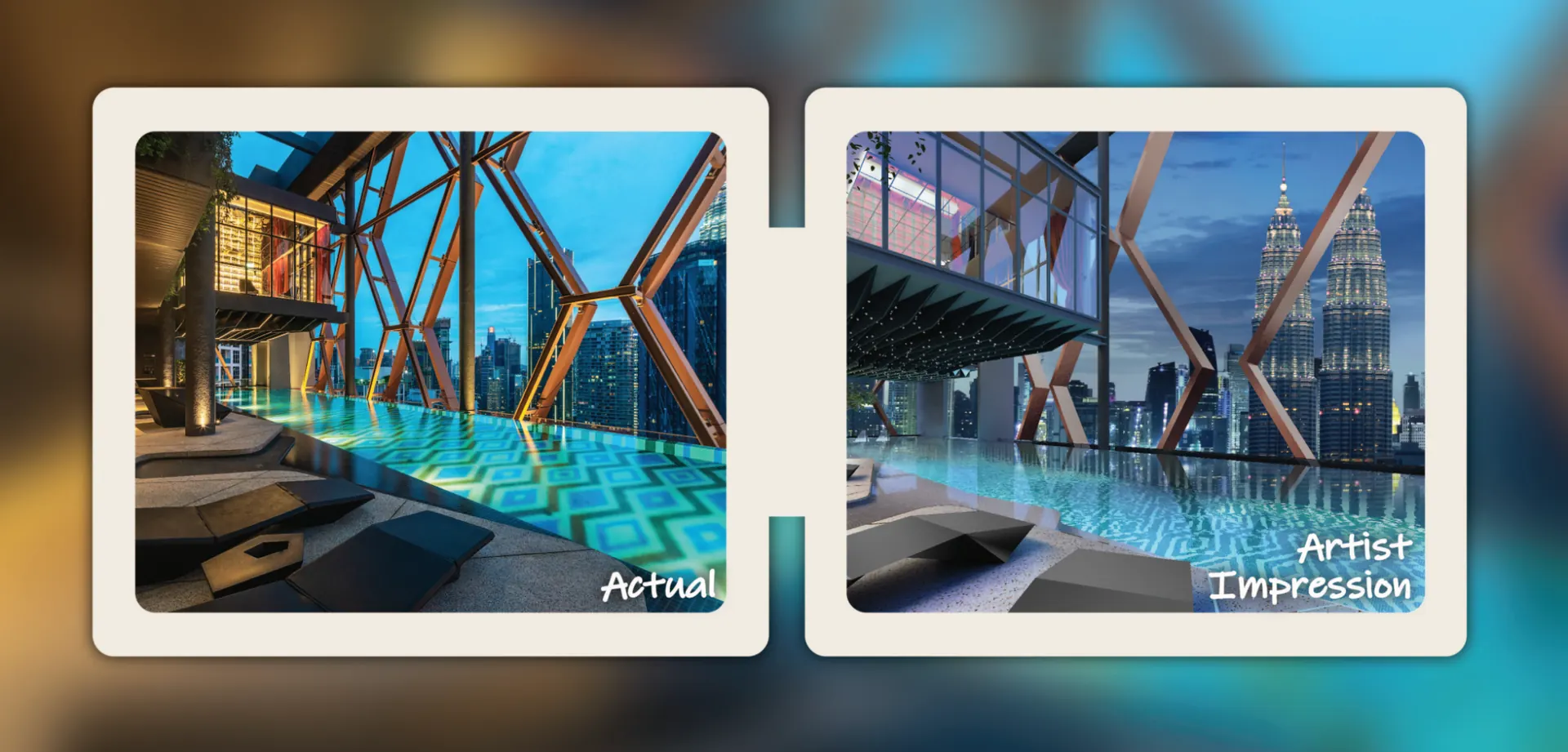 Actual versus artist impression pool workmanship comparison