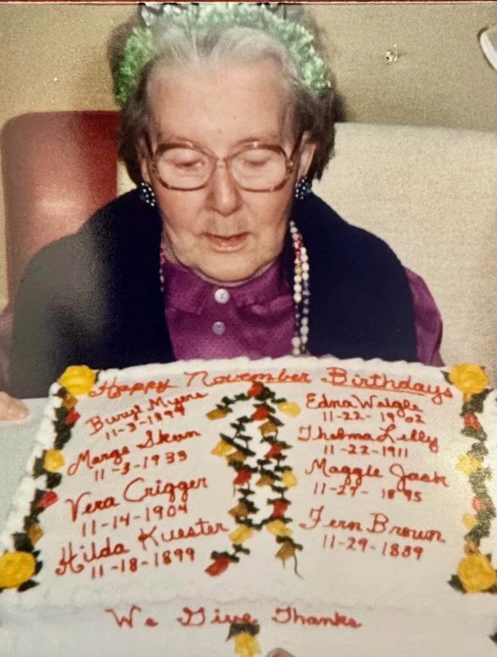 Grandma is celebrating her 81st Birthday with others in this picture. Top left is Edna Weigle born 11-22-1902 Grandma is celebrating her 81st Birthday with others in this picture. Top left is Edna Weigle born 11-22-1902