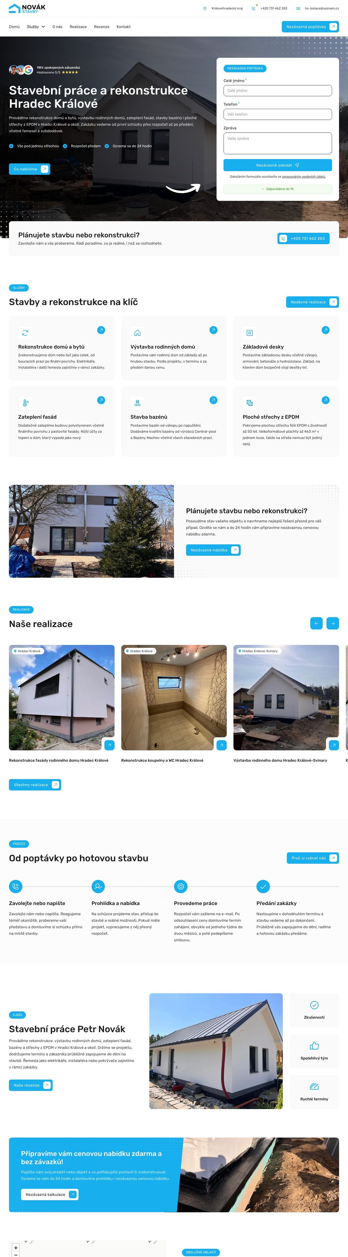 Ukázka webu na počítači