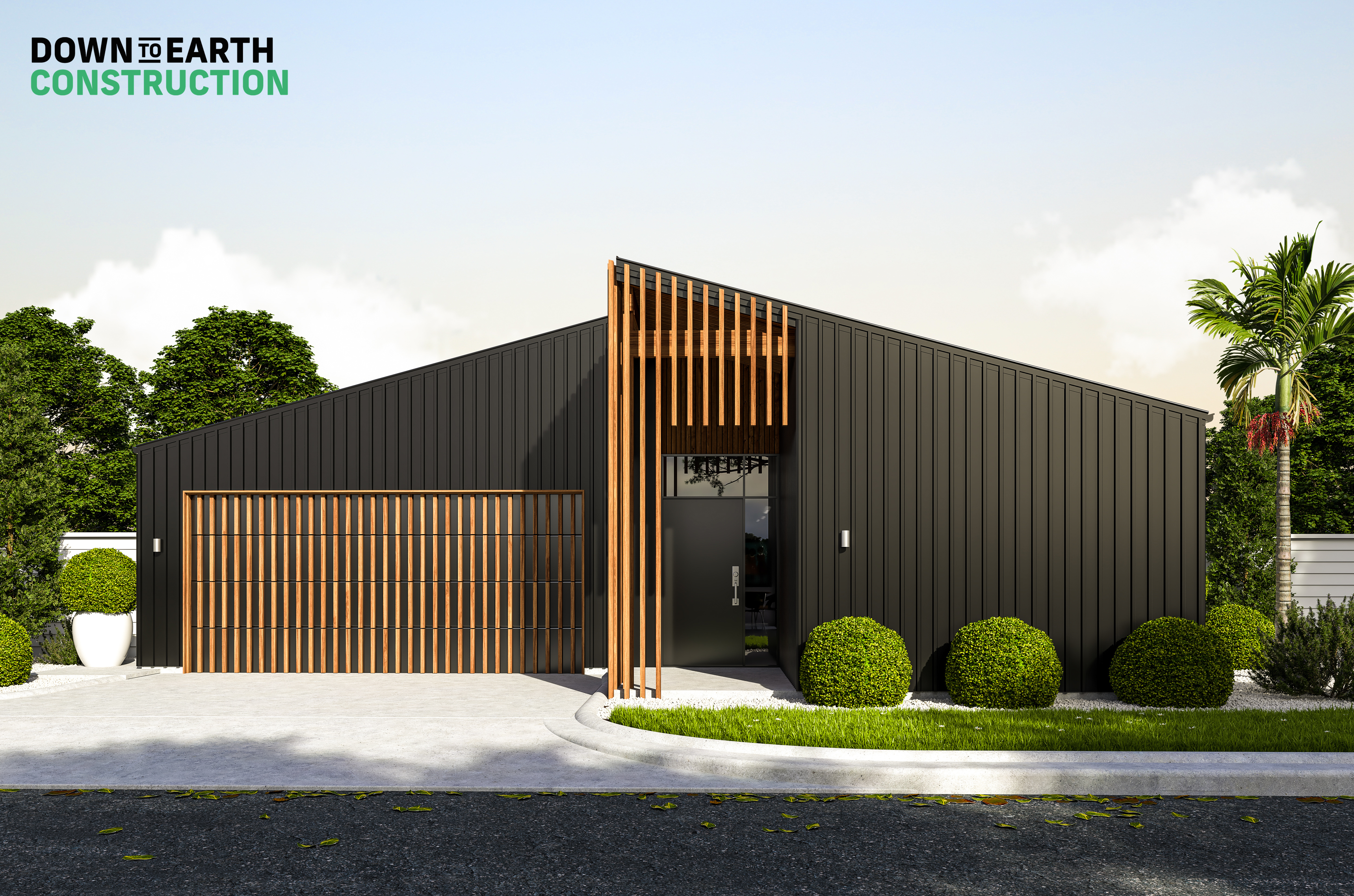 Charcoal modern home render Tauranga