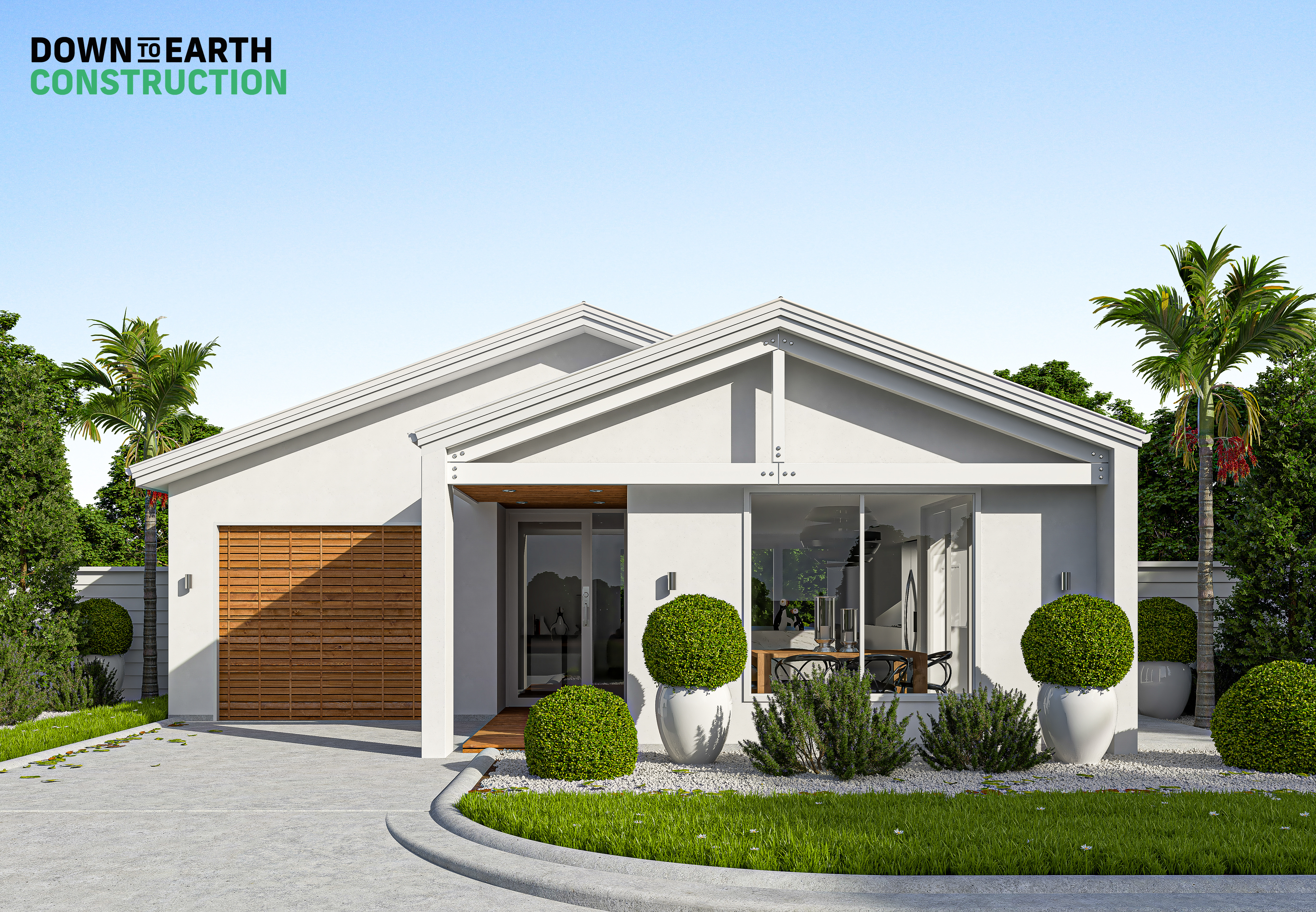 New home build render Tauranga, classic white design