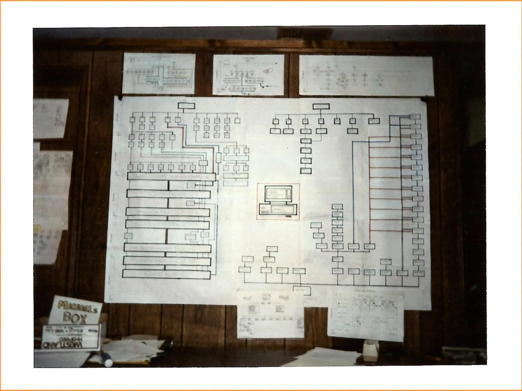 Michael Rutherford's hand-drawn T.U.R.N.S. system architecture schematic