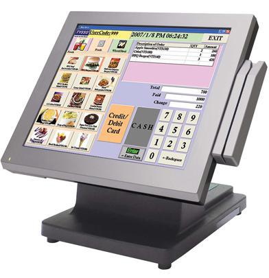 Restaurant point-of-sale touchscreen terminal
