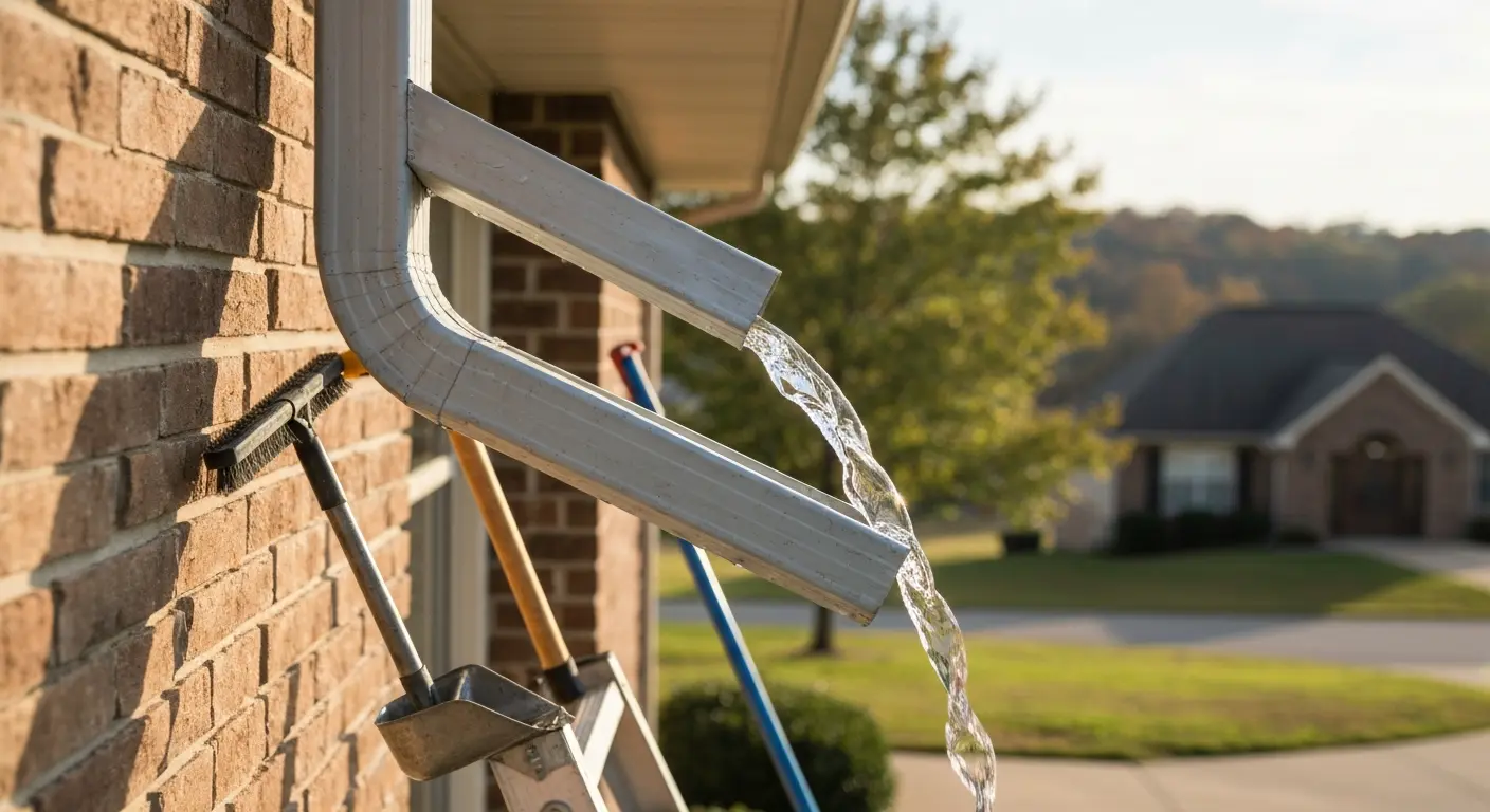 Downspout cleaning and repair