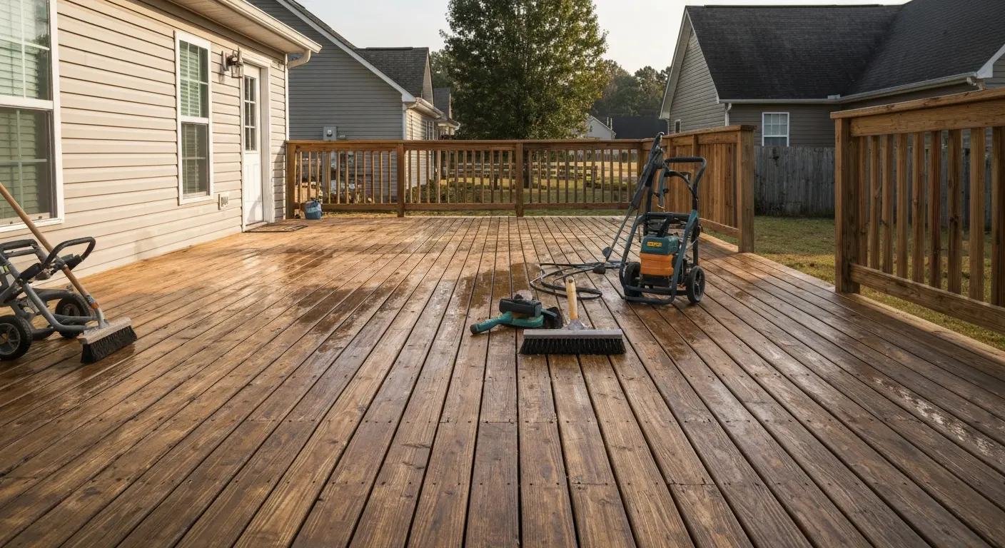 Deck preparation for staining