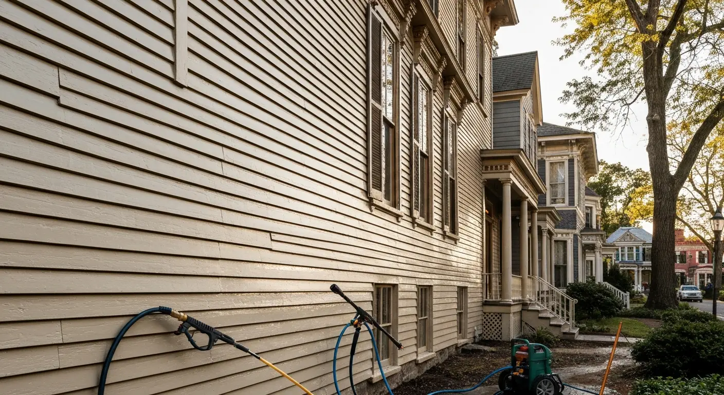 House washing on historic Harriman home