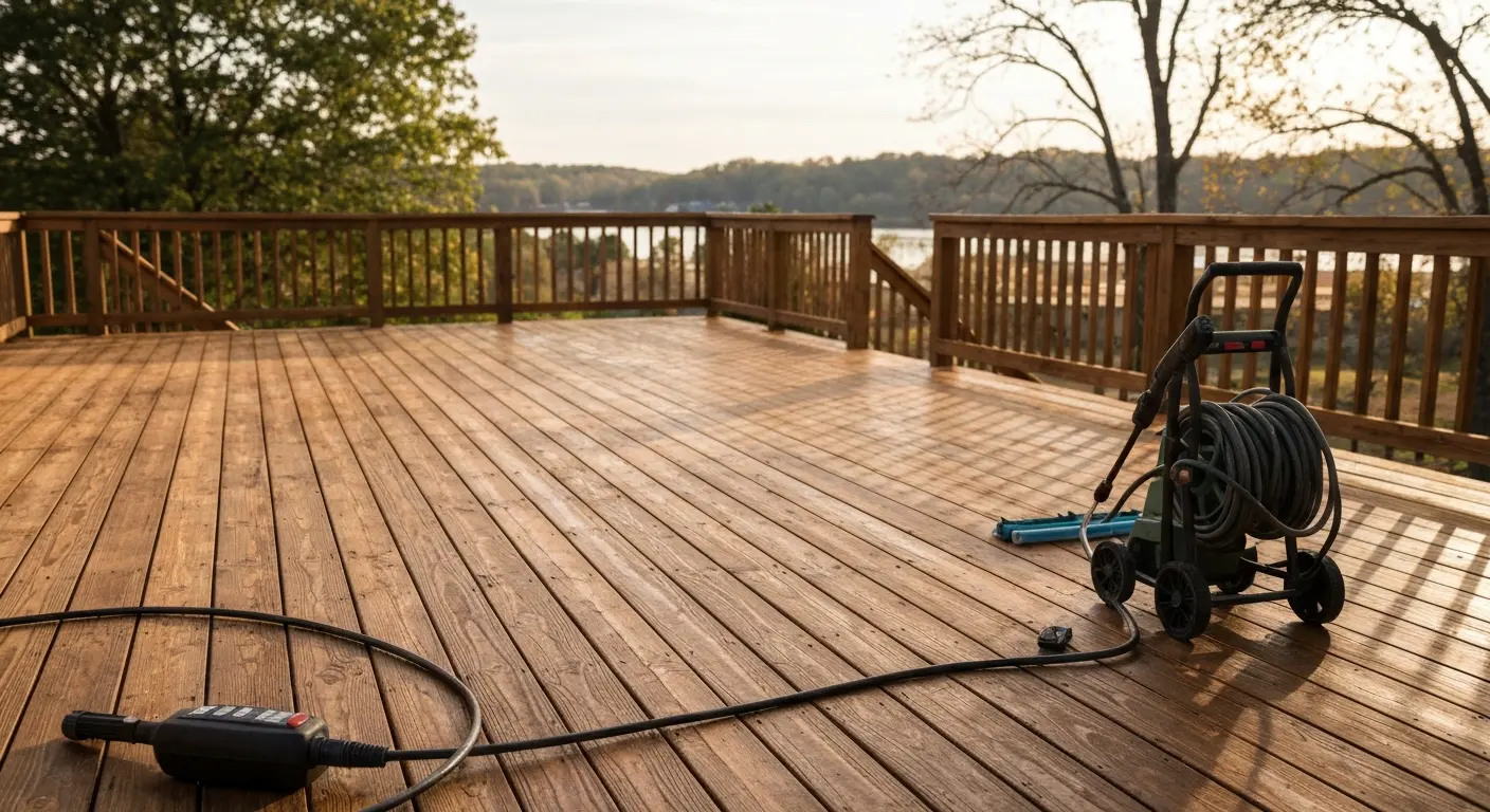 Clean deck ready for entertaining
