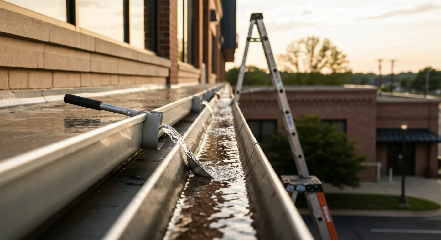 Commercial gutter cleaning