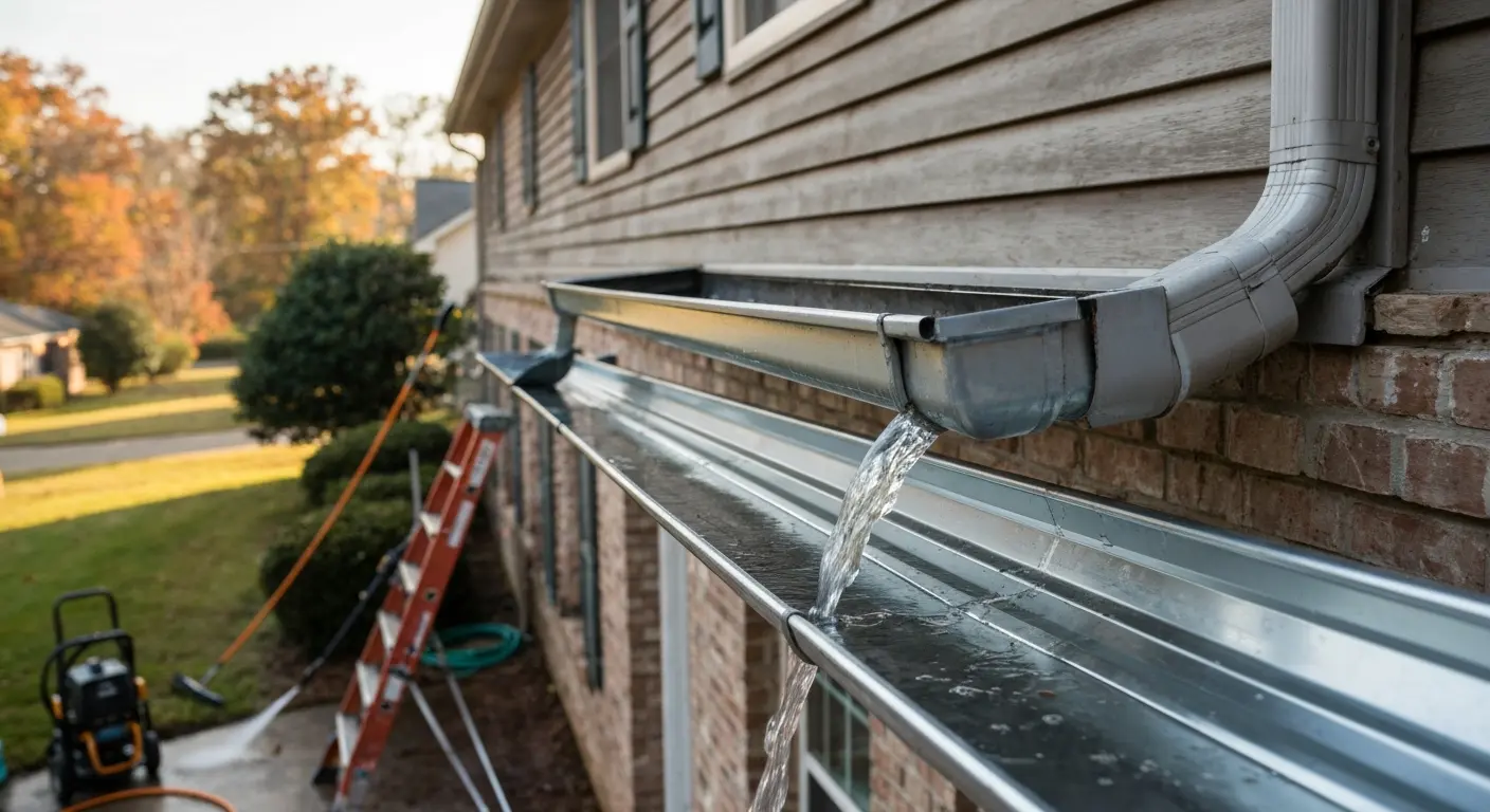 Residential gutter cleaning service
