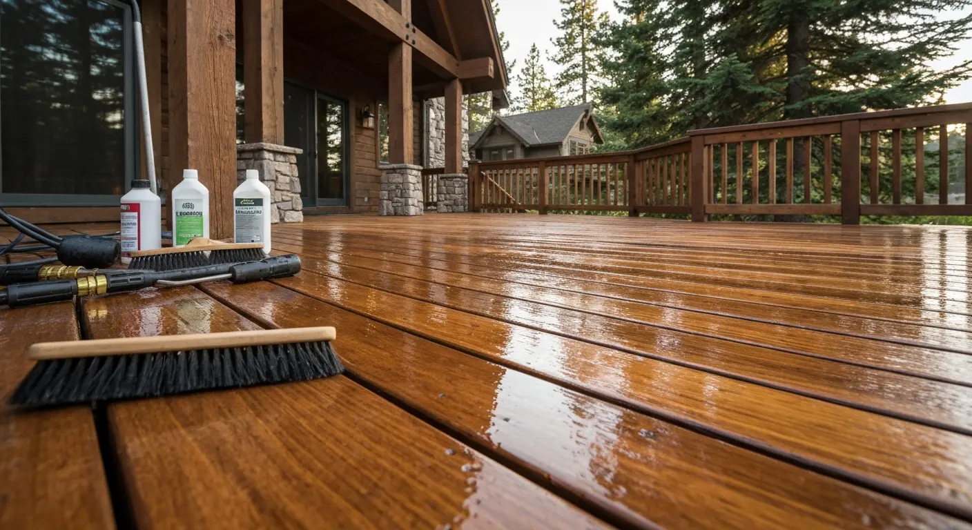 Deck cleaning Lake Tanzi