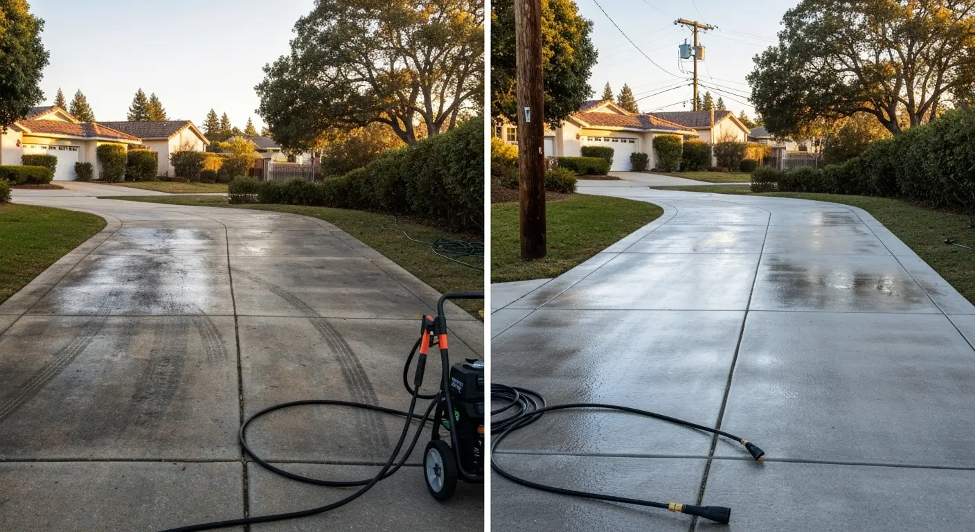 Driveway and concrete cleaning
