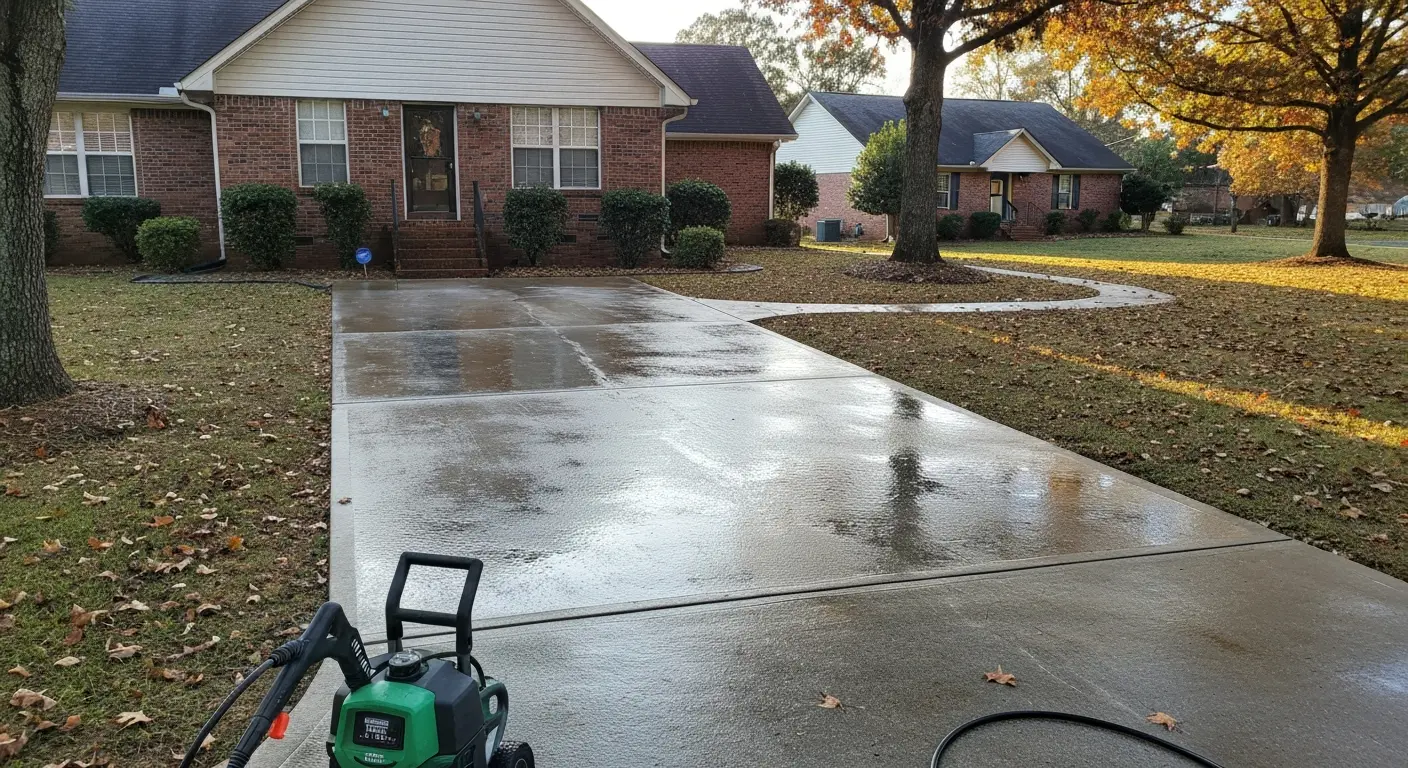 Driveway pressure washing project