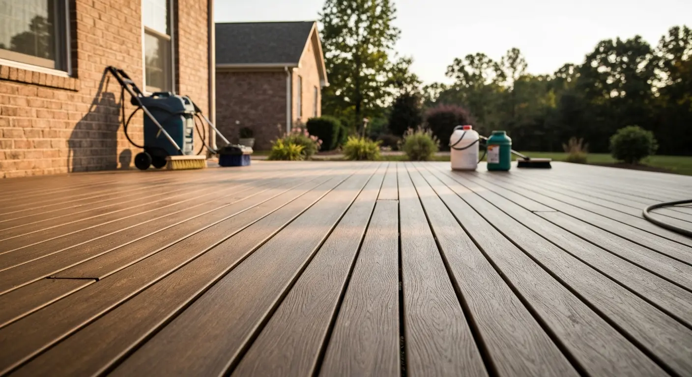 Composite deck cleaning
