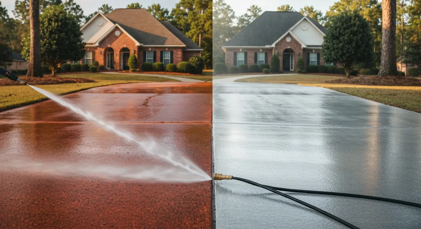Driveway and concrete cleaning