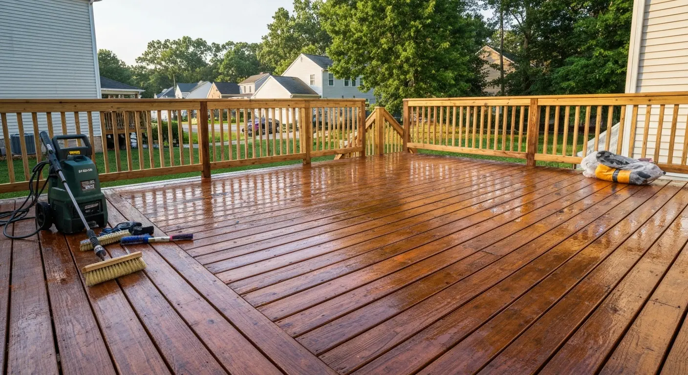 Deck staining and pressure washing