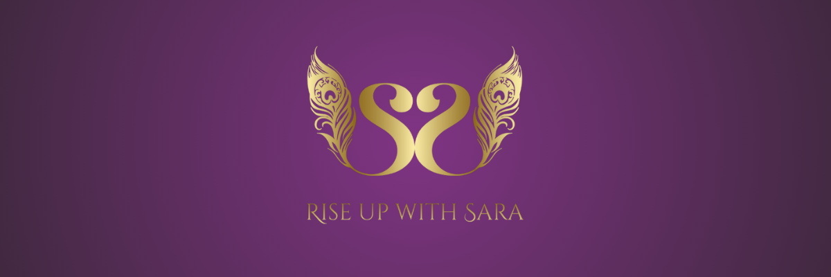 Rise Up with Sara logo featuring two intertwined 'S's with peacock feather tails and heads forming a heart, symbolising dedication to heart-centered, purpose-driven leaders